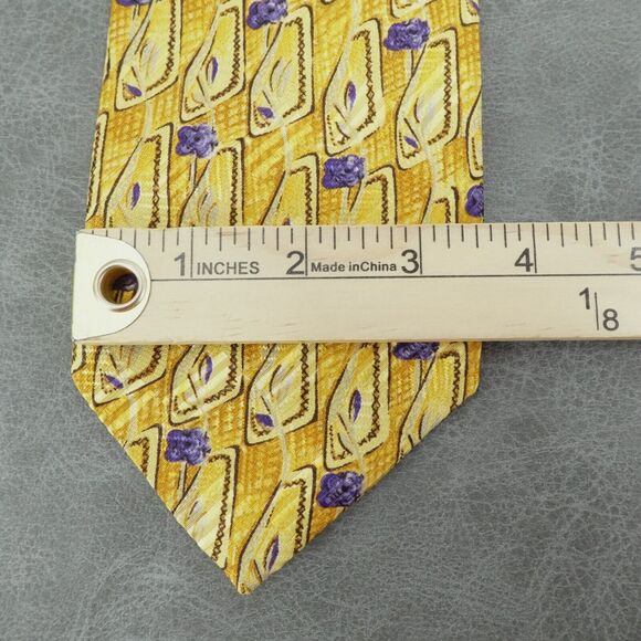Robert Talbott Tie Gold Floral Best Of Class Abstract Silk‎ Hand Sewn USA 56x3.5 - Picture 3 of 5